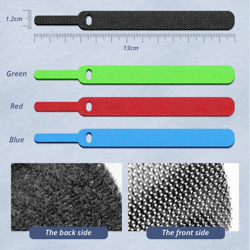 Ankndo 20Pcs USB Cable Management Charging Cable Organizer PC Cable Winder Straps Earphone Cable Tie Hook Loop Desk Cable Bundle