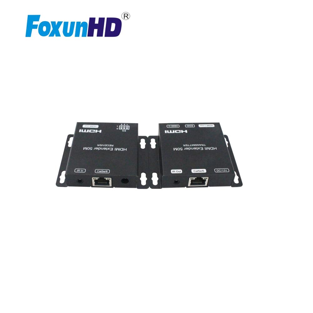 Foxun 50 M Hdmi Extender Met 3D Ir 1080P @ 60Hz YUV4:4:4 Ondersteuning Poc EX13 Hdmi Extender RJ45