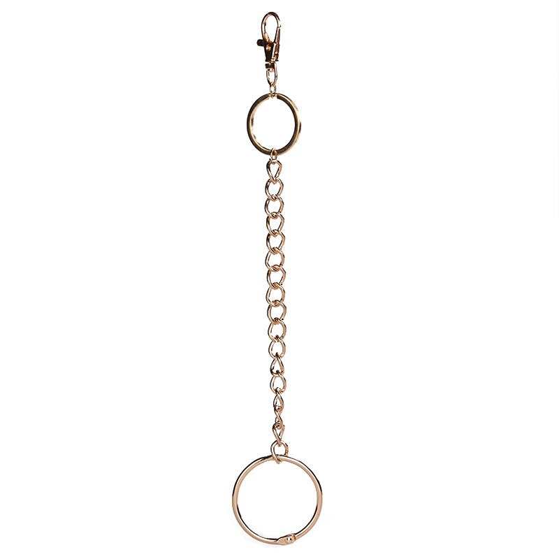 Guld silver bälte kedja lång metall nyckelring rock byxor hipster för byxa jeans nyckelring unisex hip hop smycken tillbehör: A1