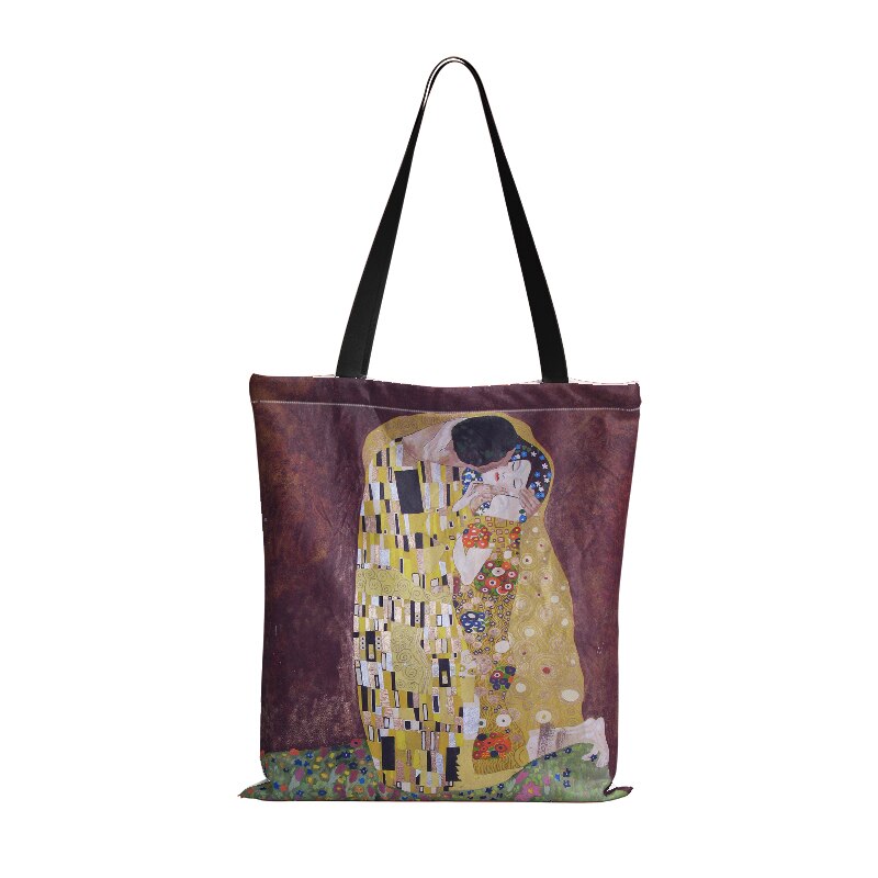 Borse Shopper in stoffa per pittura a olio per donna borsa pieghevole in tela per Shopping di grande capacità: style7