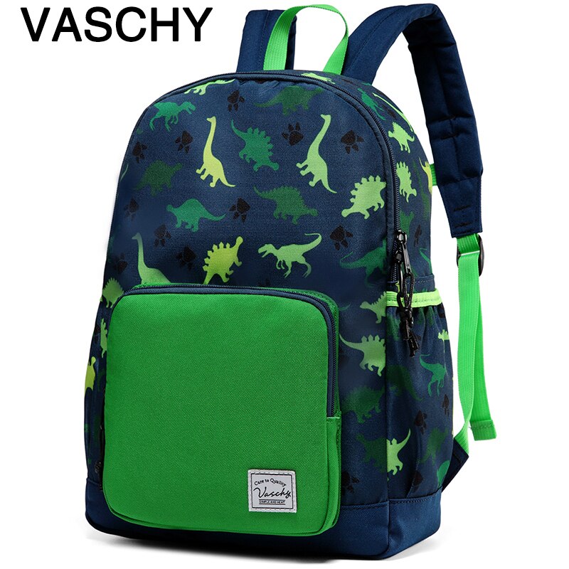 Vaschy crianças mochila crianças sacos de escola jardim de infância pré-escolar mochila dos desenhos animados para meninas meninos com cinta no peito: Dinosaur