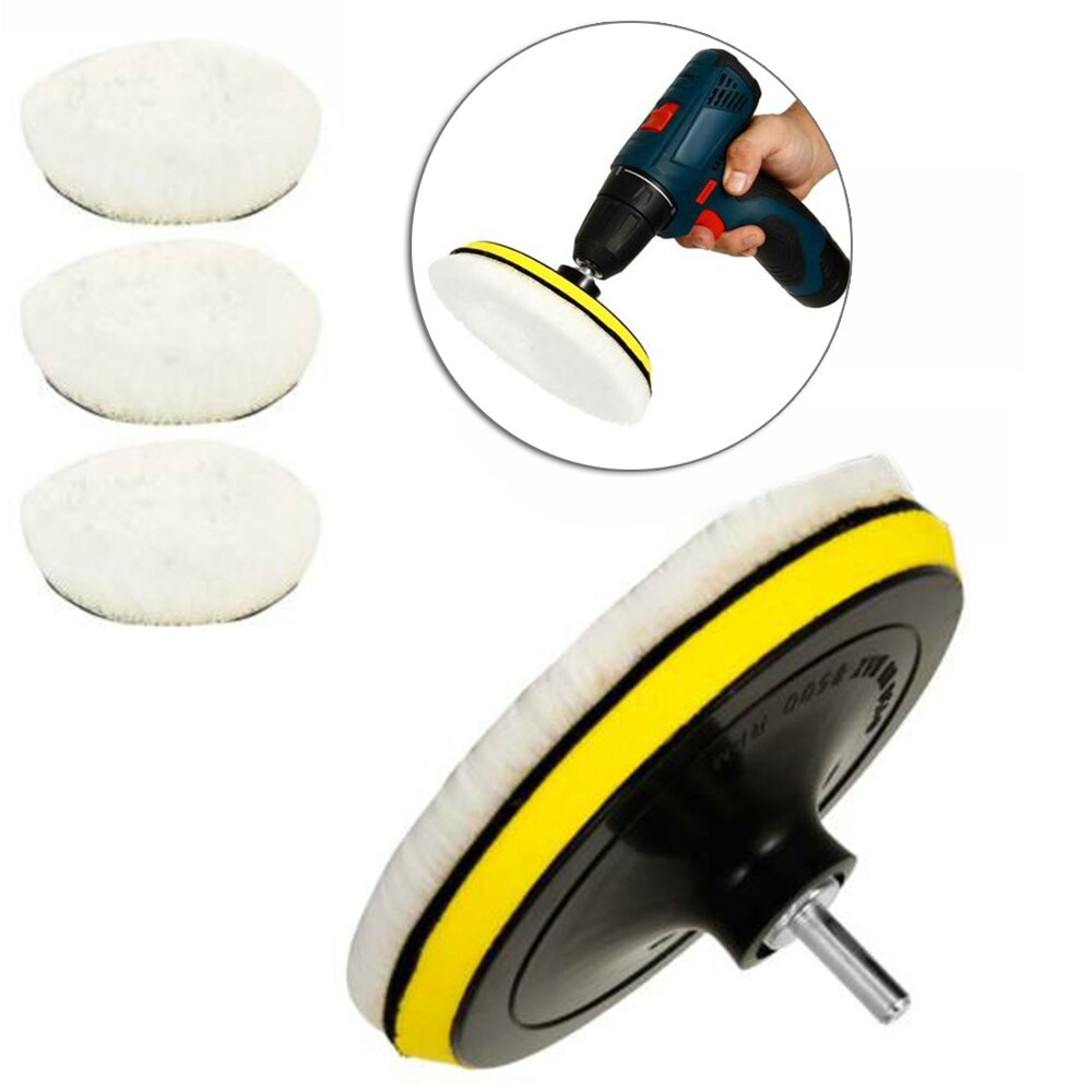 Universal 5pcs/set 6inch Wool Buffing Polishing Pads Car Polisher Drill Wool Wheel Mop Kit Car Accessories