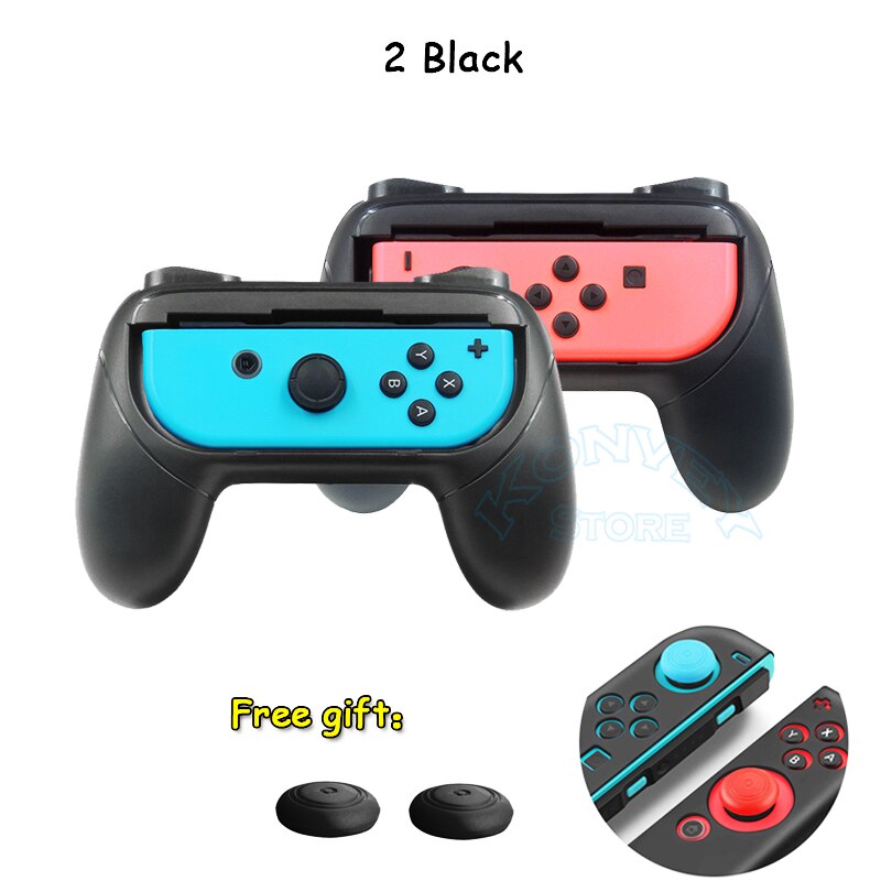 Empuñadura OLED para mando de Nintendo Switch, soporte izquierdo y derecho, Joy-Con, NS, NX: 2 Black