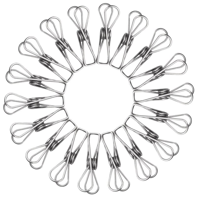 -80pcs Stainless Steel Clothes Pins, Utility Clips Hooks Clothesline Clip 2.2inch for Outdoor Indoor Drying Home Laundry Offi