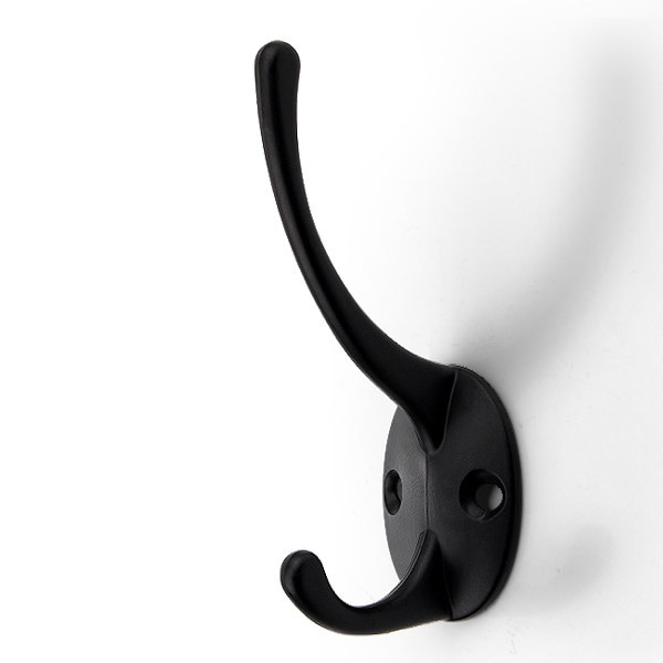 KAK Vintage Hangers Hook Zinc Alloy Wall Hook Bronze Cloth Coat Bag Hat Hanging Hooks Bathroom Kitchen Anitque Racks with screws: 116 Black