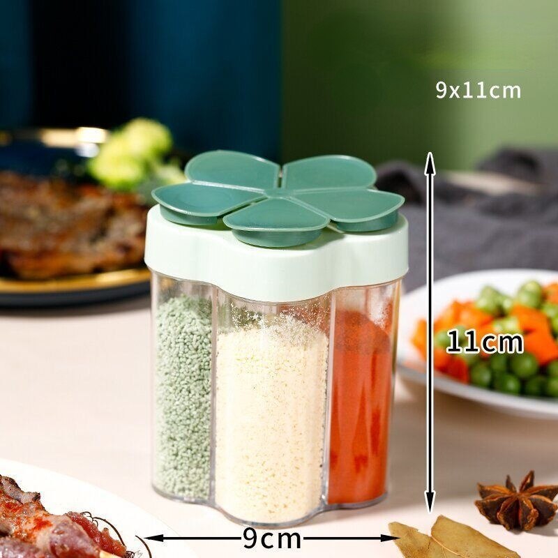 Word seasoning box monosodium glutamate salt plastic multi-compartment seasoning box kitchen seasoning storage box vial
