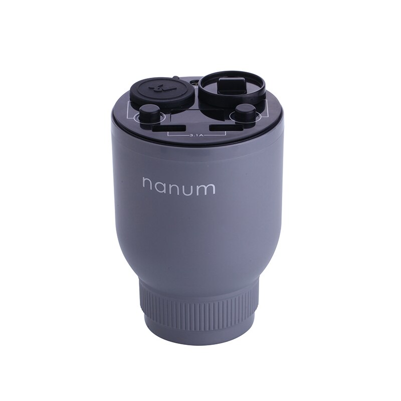 Nanum Car Charger Car Diffuser Fragrance Cup Holder USB Charger Aroma Cup Car air freshener: Gray