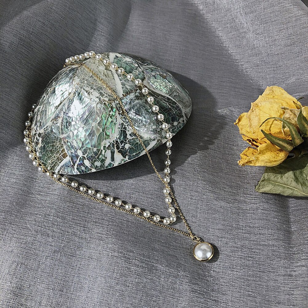 2020 nuovo Doppio strato Catena Dell'oro Della Collana Del Choker Delle Donne di Stile Coreano Collana Del Pendente Della Perla Gioelleria Raffinata E Alla Moda Collare