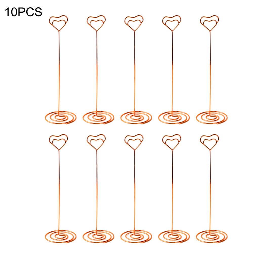 10 Pcs Goldene Schmetterling Herz Form Schreibtisch Notizen Ordner Herz Form Clips Hochzeit Gefälligkeiten Platz-kartenhalter Tisch Foto Clips: 10pc Rose gold heart