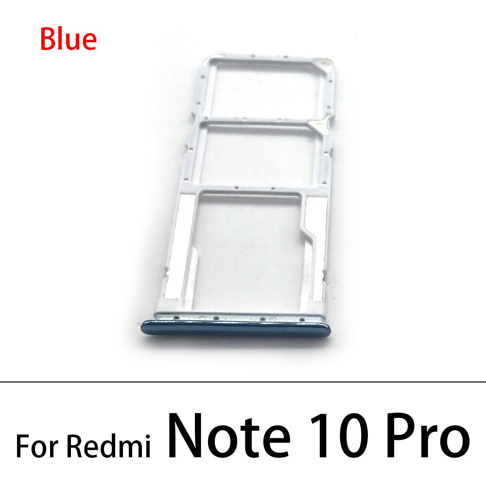 Nowy zamiennik dla Xiaomi Redmi uwaga 10 Pro uwaga 9S 9 8 Pro 7 Nano SIM uchwyt karty taca Chip gniazdo uchwyt Adapter gniazdo + Pin: Note 10 Pro Blue