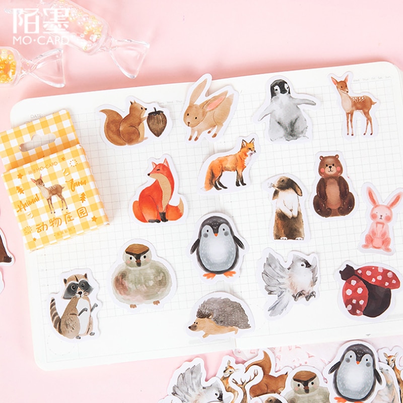 46Pcs/box Cute Animal farm Decoration label Multifunction Scrapbooking Sticker DIY Dairy Decoration