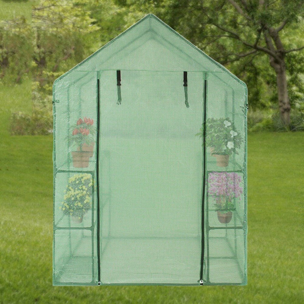Portable Plastic Garden Greenhouse Cover For 2 Layer Mini Walk In Greenhouse Outdoor Protect Plants Flowers (no Iron Stand)