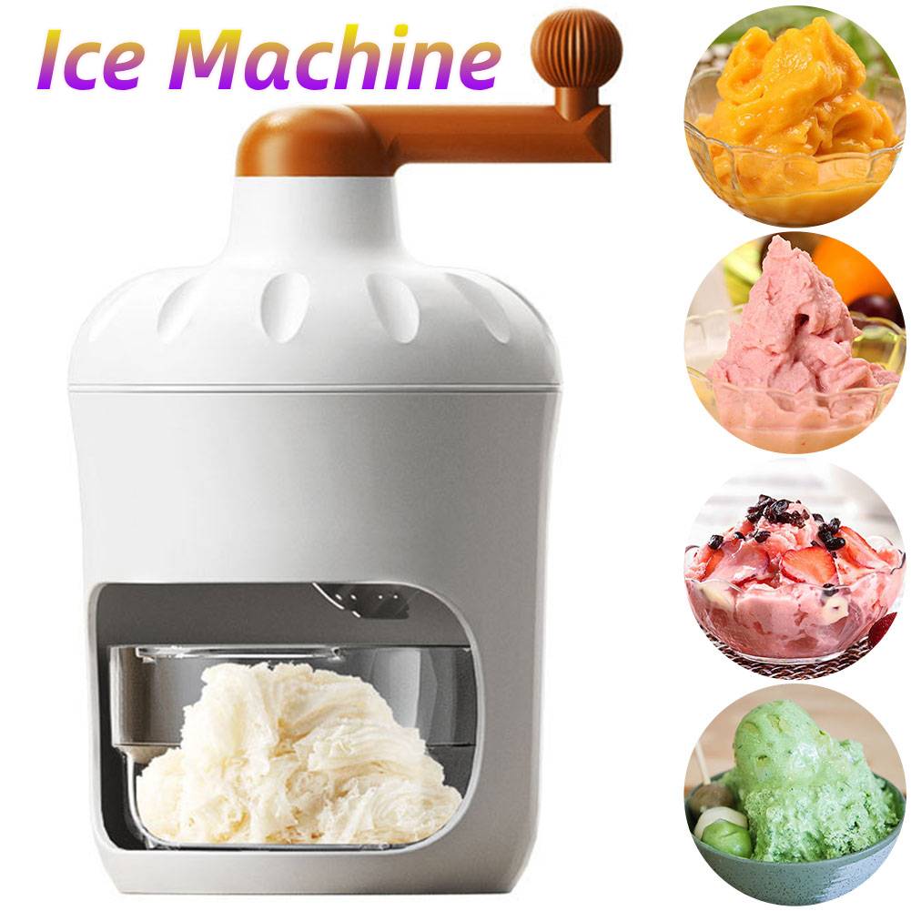 Diy mão-manivela barbeador de gelo manual máquina de gelo raspado mini rotativo máquina de barbear de gelo multifuncional doméstico fabricante de gelo esmagado