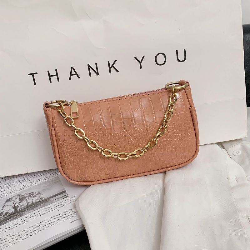 Damenhandtaschen aus pu-leder, henkeltaschen, umhängetaschen mit krokodilmuster, schultertaschen, schlichte damenhandtaschen: Rosa