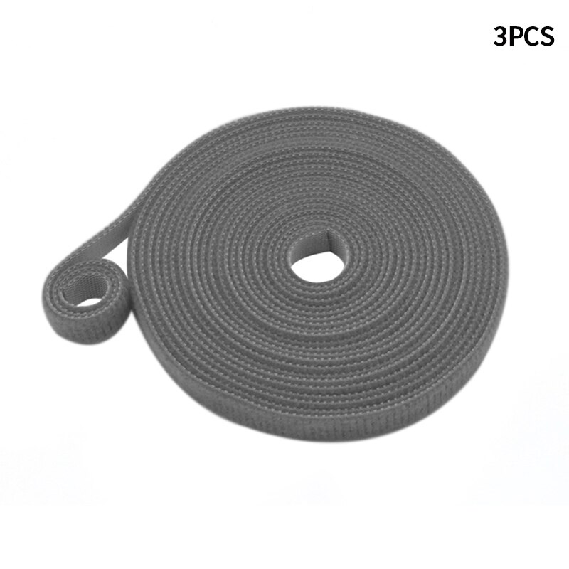 Attaches pour plantes en Nylon, bande Velcro pour plantes de jardin, bande en forme de crochet, boucle de tige en bambou, accessoires de Support, 2m, 3 pièces: Gray-10mm x 2m(3pc)
