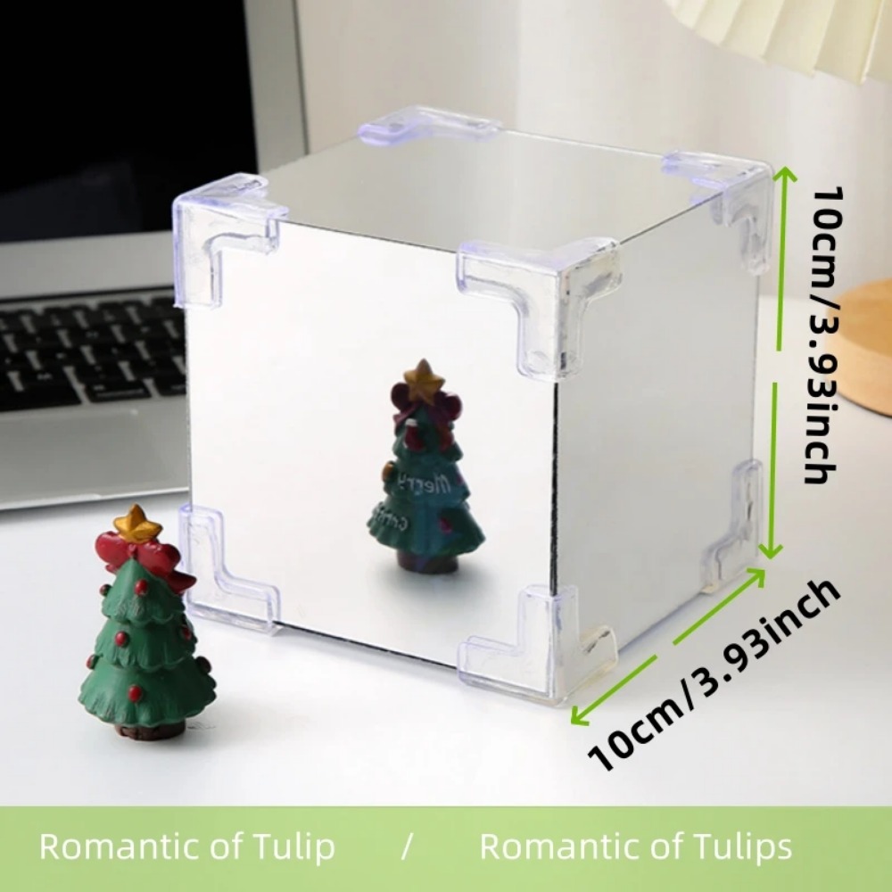 Lámpara de mesa de tulipán artesanal para dormitorio, luz nocturna de espejo de tulipanes, flor de simulación hecha a mano, de cumpleaños