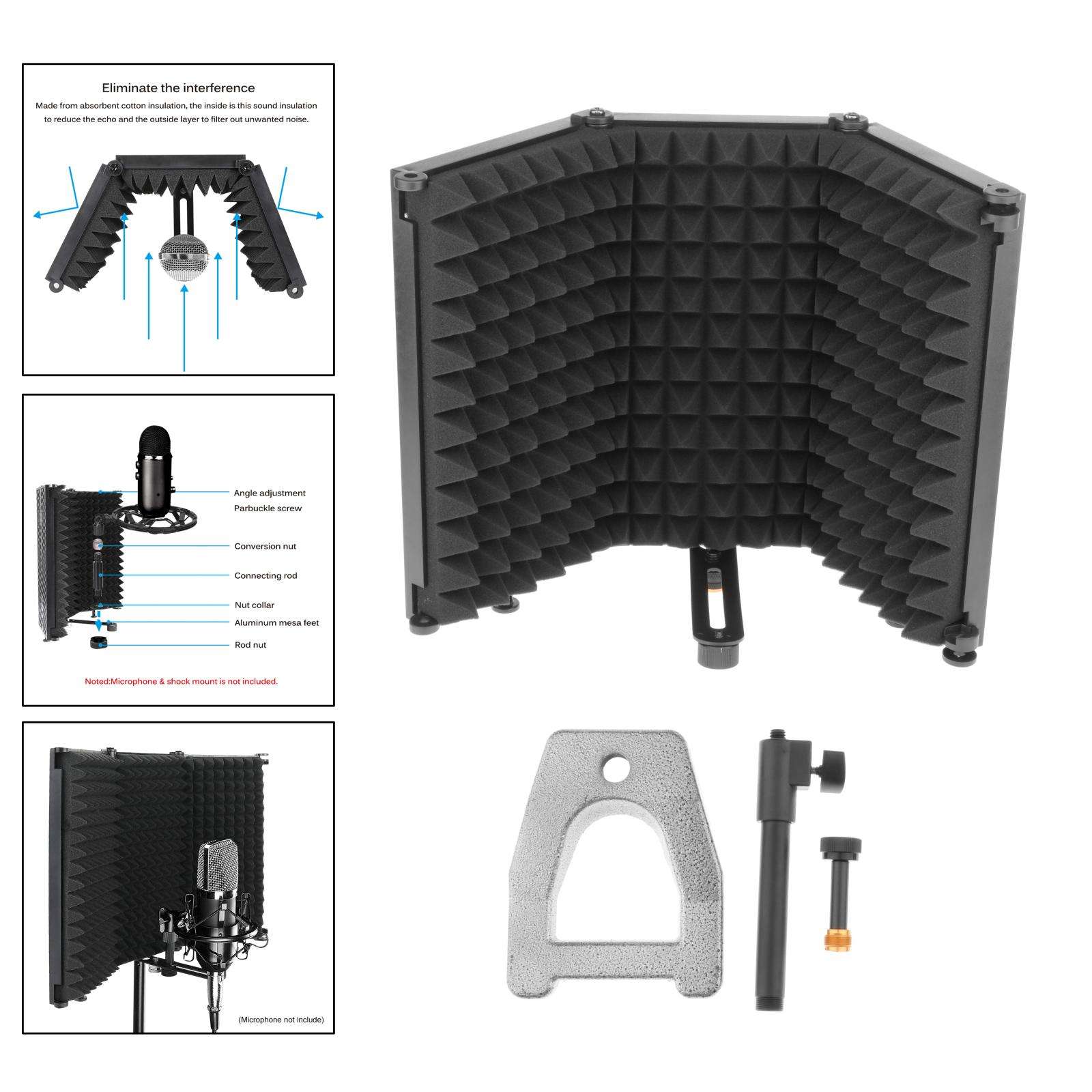 Microphone Isolation Shield Filter Sound Absorbing... – Grandado