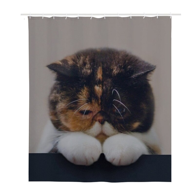 HUGSIDEA Zwarte Kat Gedrukt Douchegordijn Waterdicht Polyester Badkamer Douche Gordijnen Stof Bad Verduisteringsgordijn Home Decor: Z3371Z32