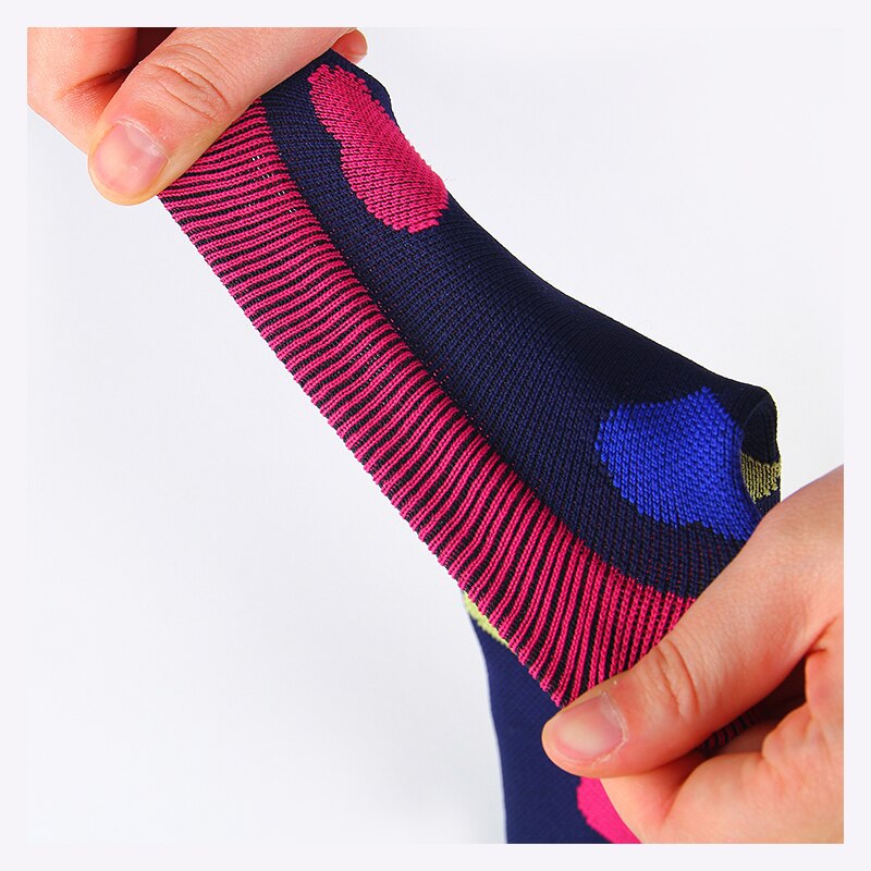 Kvinde sokker sports stretch kompressionsstrømper sygeplejerske leggings høj lang tube løbe kompressionsstrømper lilla strømper