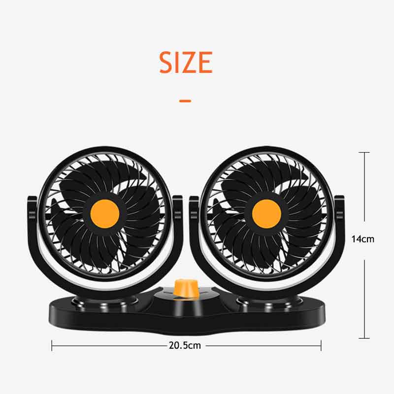 Voiture double ventilateur 360 degrés-rond 12V/24V voiture refroidissement accessoires Swing ventilateur Ventilation conseil été voiture intérieur accessoires