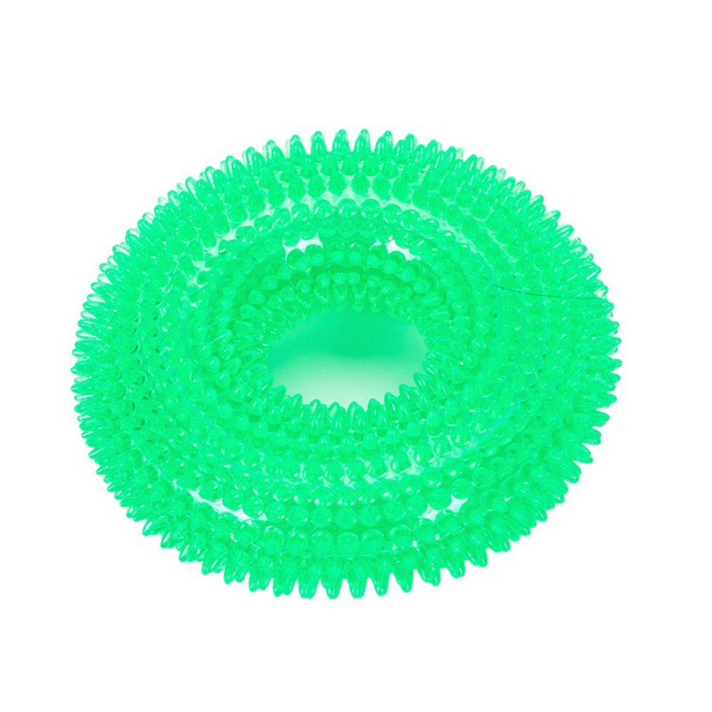 Squeak Chew Pet Toys for Large Dogs Golden Retriever Training Funny Circular Ring of Hawthorn Interactive Toys Dog Toothbrush: 12.5cm green