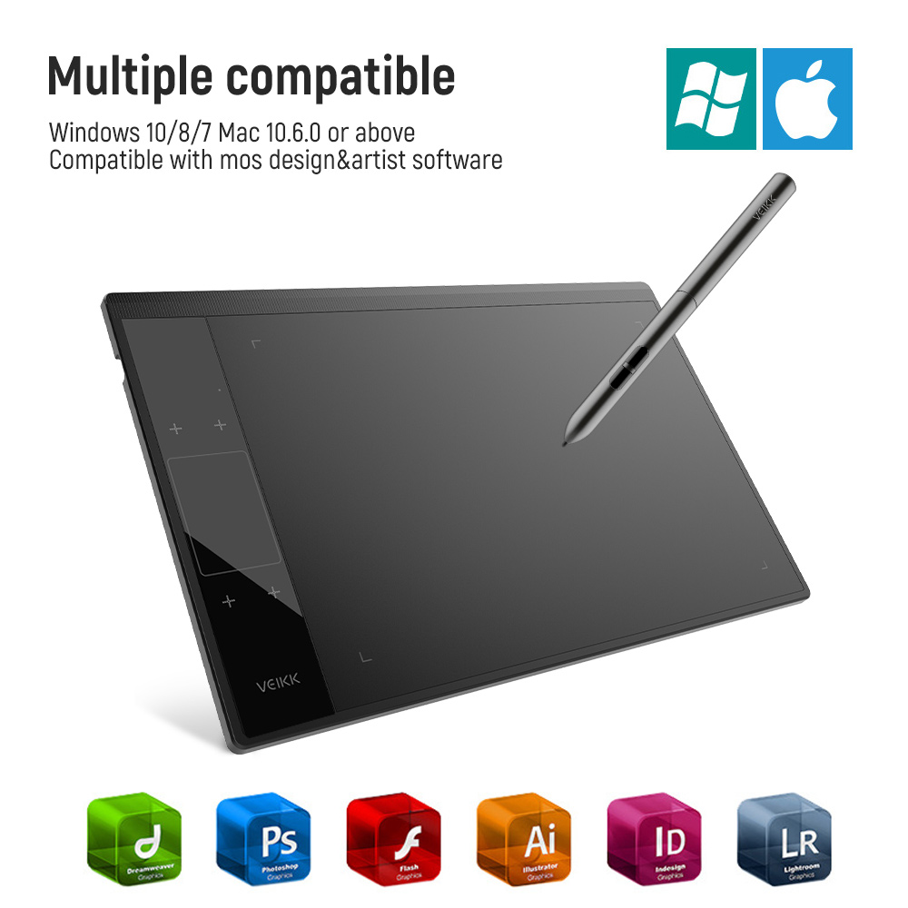 VEIKK A30 Digital Tablet Graphics Drawing Tablet &quot;10x6&#39;&#39; Painting Pad 8192 Level Graphic Tablet with battery-free Pen
