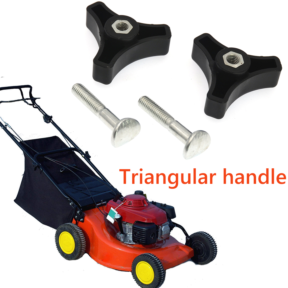 2pcs Black Lawn Machine Triangles Knob Handle Bolt Replacement Parts Nut Screw for Honda Lawn Mower Other Lawn Machine