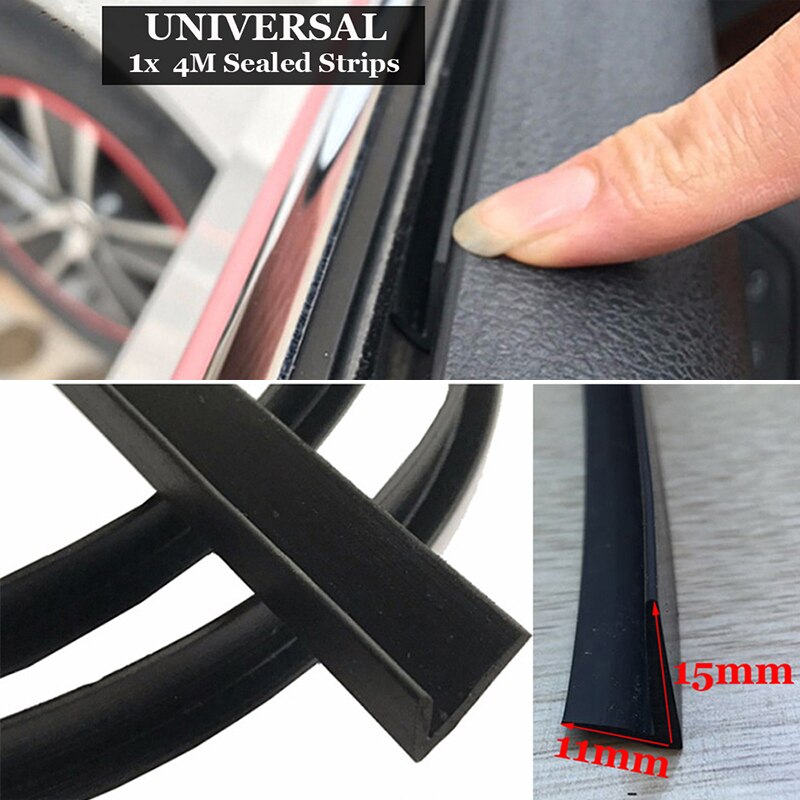 Joint d&#39;étanchéité pour vitres de voiture 4m, bandes d&#39;étanchéité en caoutchouc pour porte latérale de voiture, remplacement de style