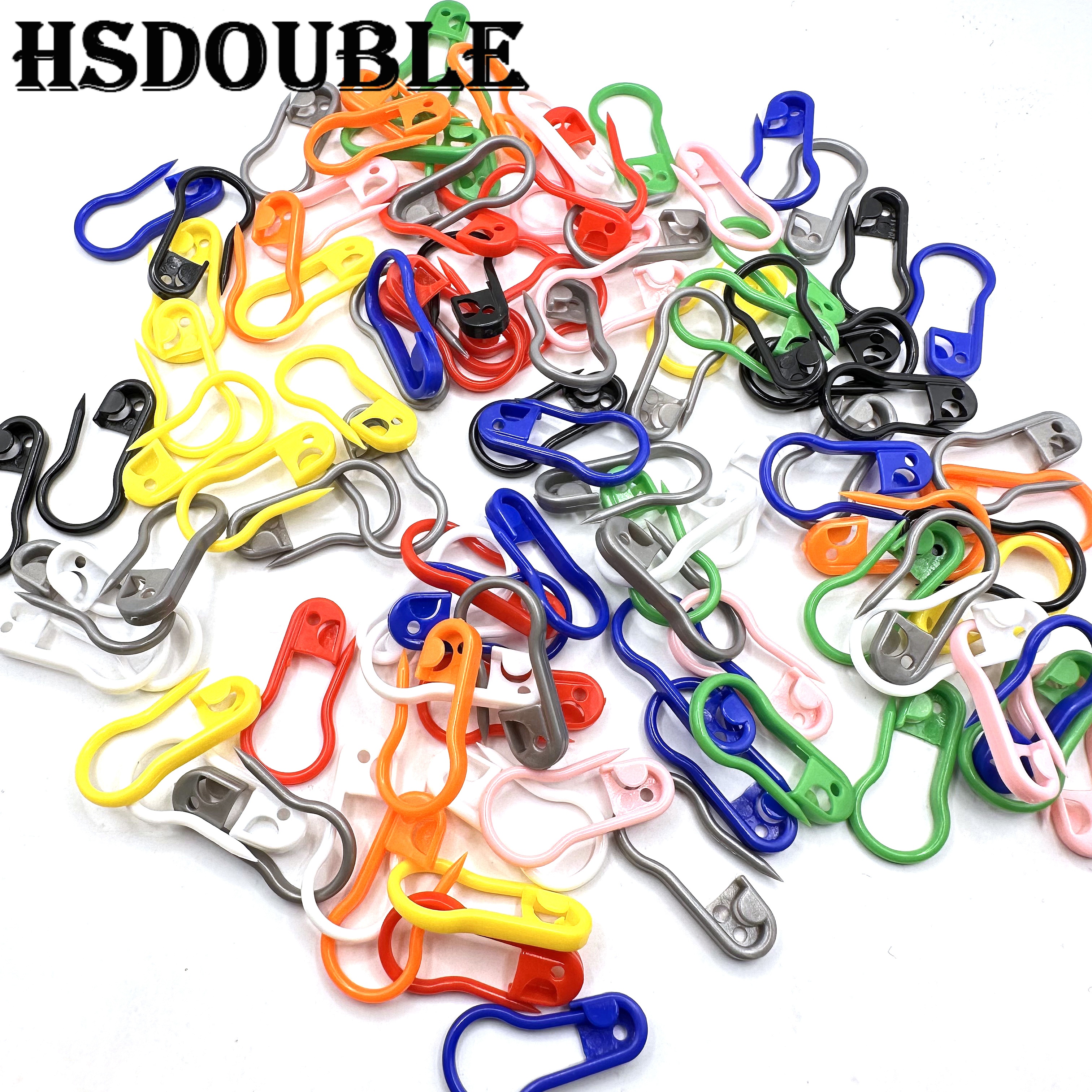 100 stk/eske fargerike plast sikkerhetsnåler strikkemarkører heklestingklemmer til gjør-det-selv strikking, sying, håndverk, klærtilbehør