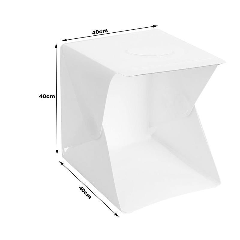 100% 40 x 40 x 40cm Mini Folding Studio Diffuse Soft Box Lightbox With LED Light Photography Background Photo Studio box: 40 x 40 x 40cm