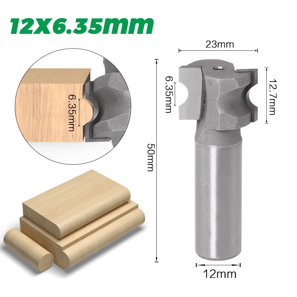JGZUI 1PCS Half Round Side Cutter BitHalf Round Side Cutter Bit Router Bit Router Bit 6mm shank 12mm shank Woodworking bits: 12X6.35mm