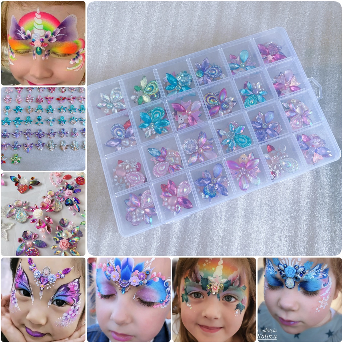 Malingsbørste multistørrelse skjønnhetssminkeverktøy ansiktsmaling verktøy festival karneval spesiell sminke: Plomme