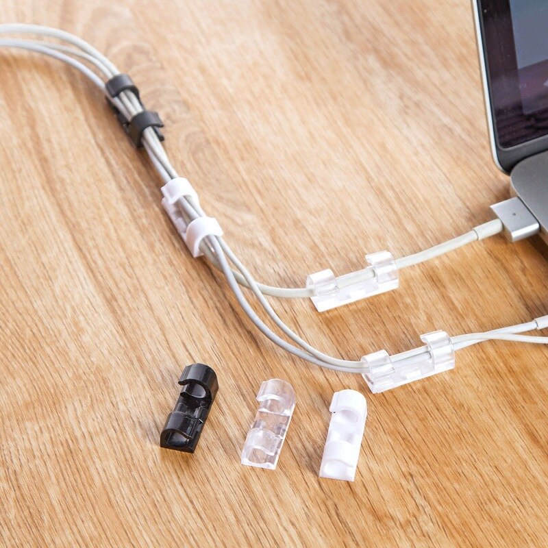 Kabelorganisatörklämmor kabelhantering stationär hanterare sladdhållare usb-laddning datalinje spolupprullare