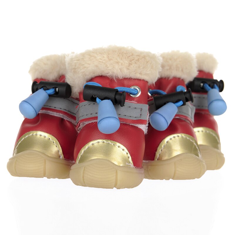 Hoopet Huisdier Laarzen Dog Schoenen Puppy Winter Warm Katoen Laarzen Vier Kleuren Dog Schoenen Warm: red / 2