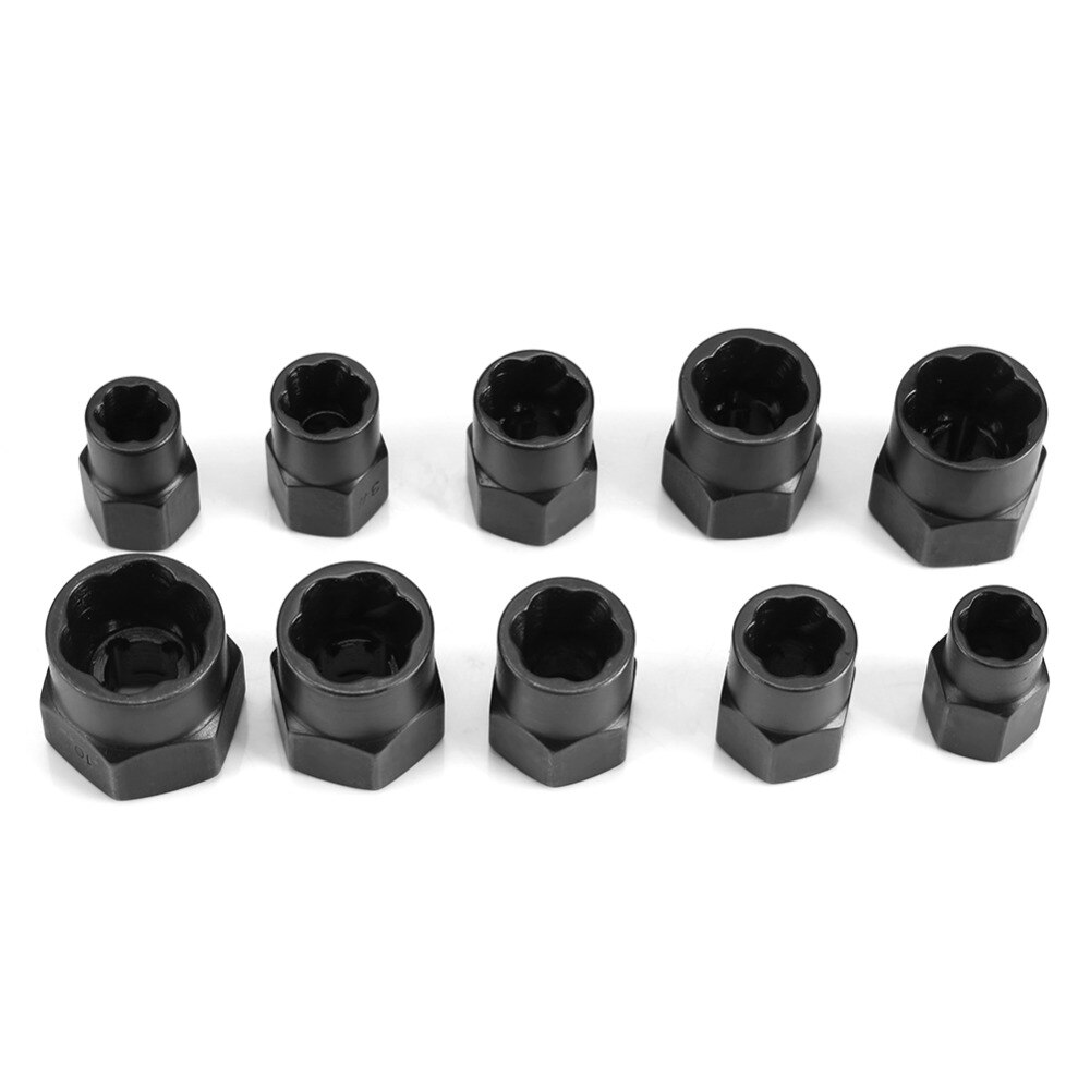 10 pièces/lot endommagé boulon écrou dissolvant de vis extracteur ensemble de retrait filetage outils Kit pour 9mm à 19mm tête écrous extracteur ensemble