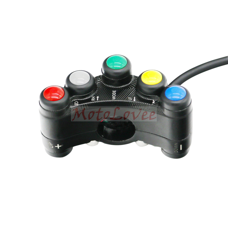 MotoLovee Motorrad Schalter Motorrad Lenker Schalter Scheinwerfer Anzeige Horn Aluminium Universal- Rolle Multifunktions DIY: mit Wort