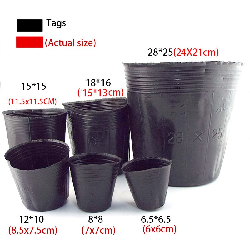 Plastic Grow Garden Pots 6 8 12cm Plant Flower Grow Pot For Home Garden Nursery Transplant Cups Planter Herb Veg