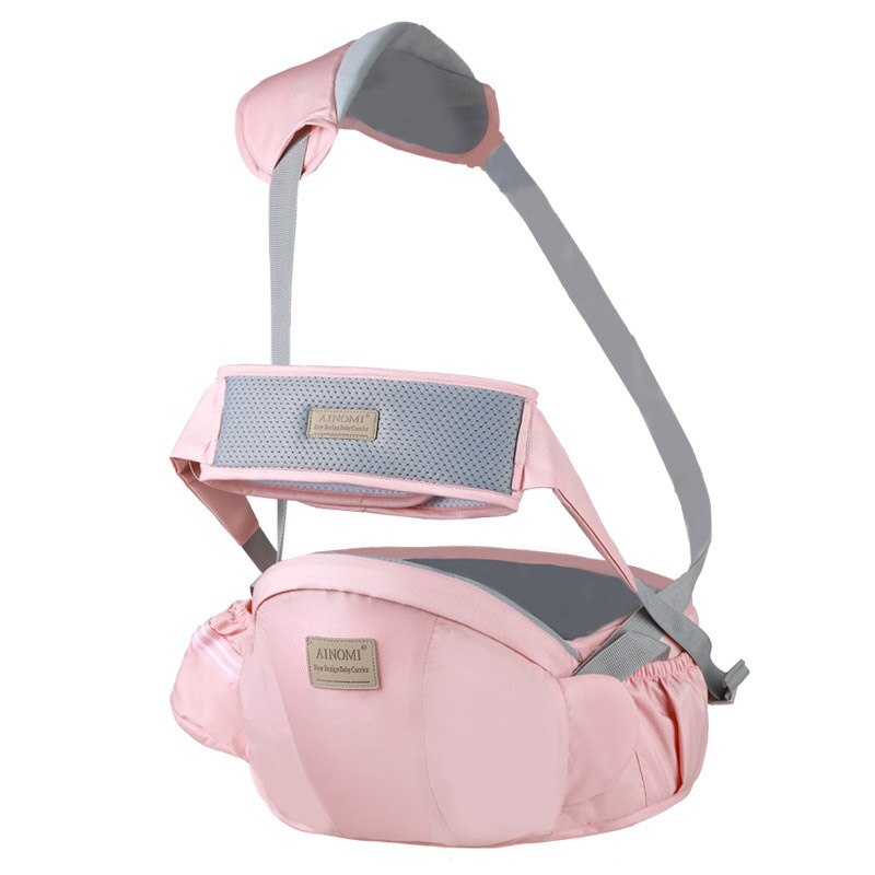 Taburete de cintura para bebé, asiento de cadera antideslizante, ajustable, cinturón de protección, cinturón de ventilación: Rosa