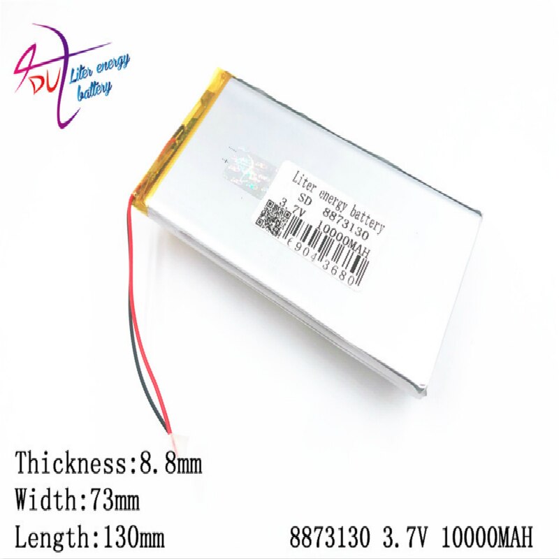 Batterie lipo rechargeable, cellule 3.7 V 8873130 10000 mah, pour tablette, gm, lithium polymère,