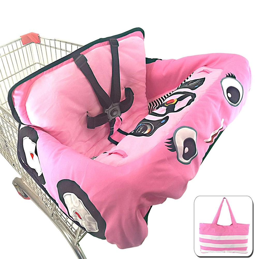 Coussin Portable avec poches pour supermarché | Coussin pour chariot de courses, Protection de la chaise de salle à manger, sécurité pour voyage, soins pour enfants: Pink