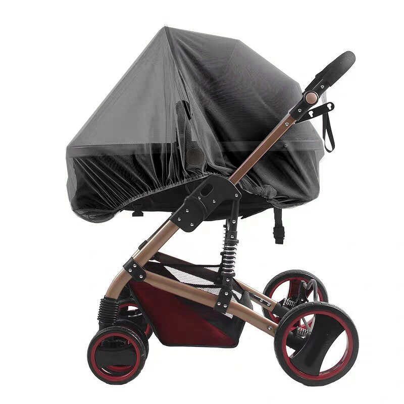 Zuigelingen Kinderwagen Mosquito Insect Net Accessoire Voor Wandelwagen Safe Mesh Buggy Wieg Winkelwagen Klamboe Kinderwagen Volledige Cover: Black