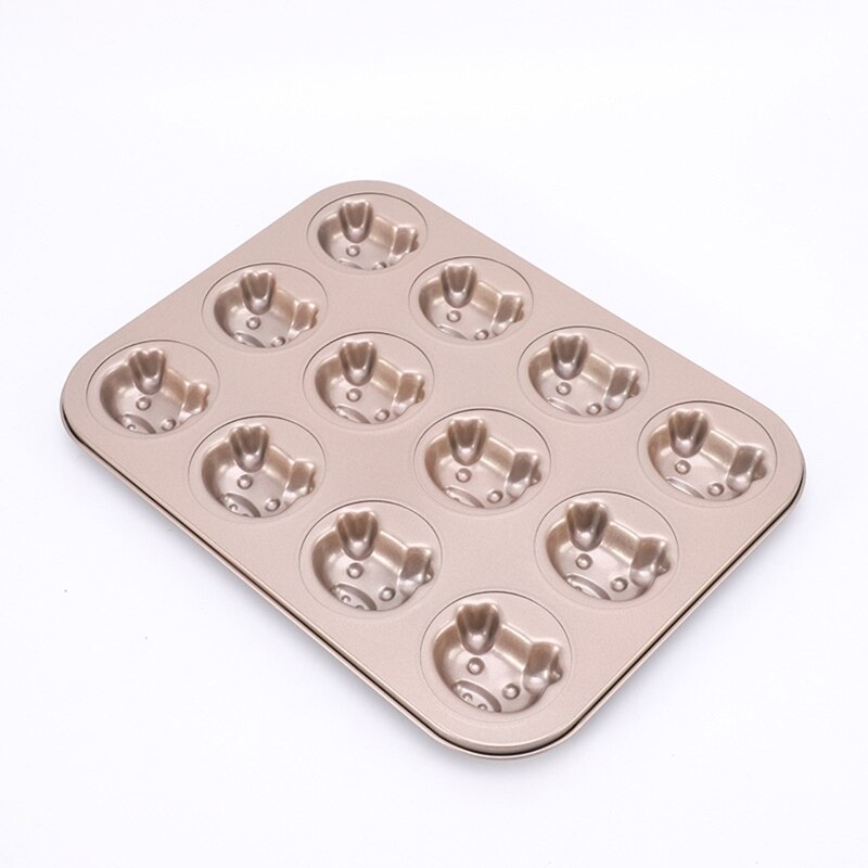 Practical 12 Cavity Non-stick Release Cake Mold Carbon Steel Mold Baking Tools Kitchen Supplies