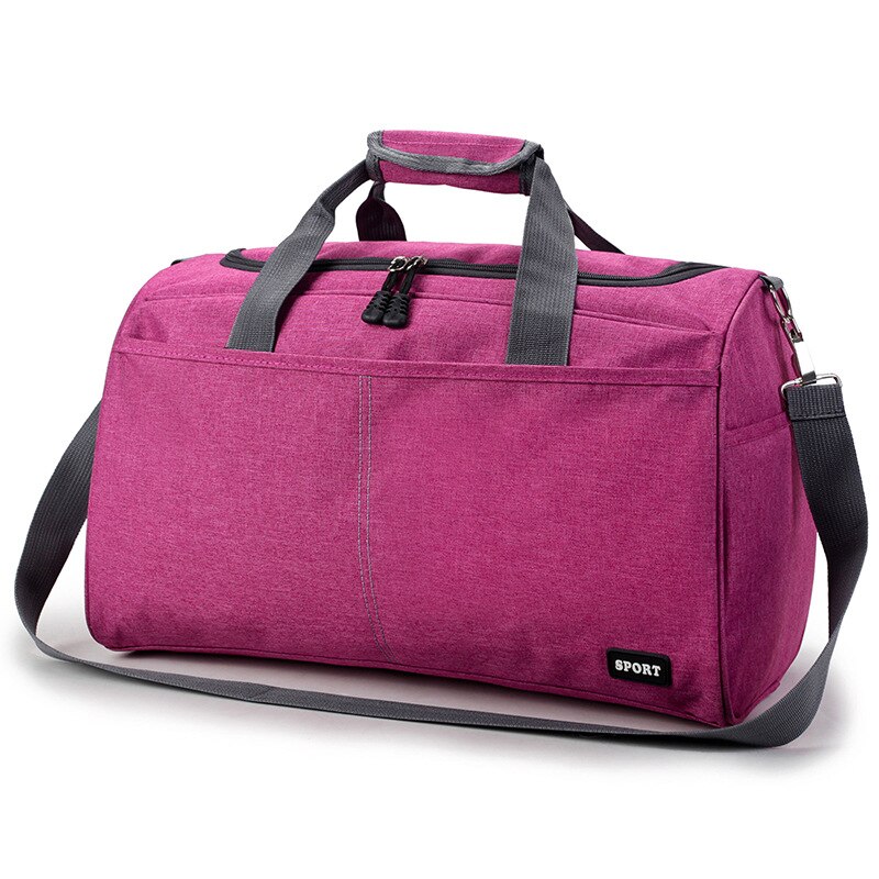 Large Capacity Travel Bag with Shoulder Strap Adjustable Duffel Hanging Suitcase Women Handbag Totes Outdoor Sports: large pink