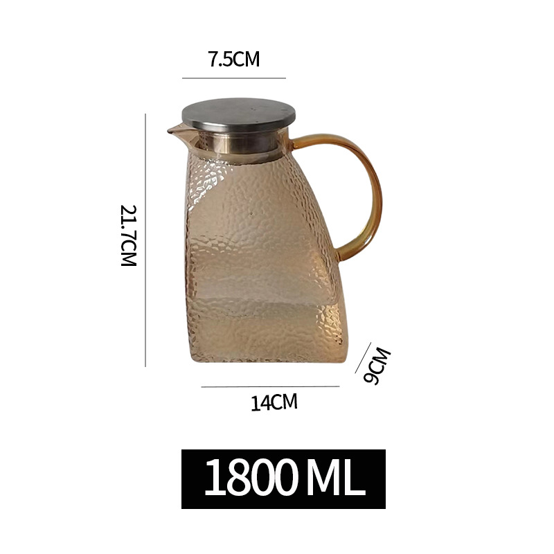 Pichet en verre pour porte de réfrigérateur avec couvercle, pichet d'eau Transparent, Carafe de porte de réfrigérateur étanche pour boissons chaudes ou froides (1,8 L/1,5 L): vert clair