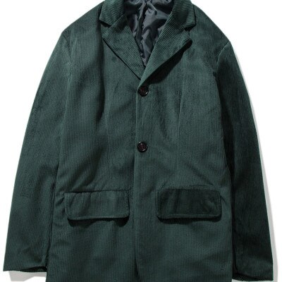 Abrigo informal holgado Estilo Vintage coreano para hombre, traje polar con dos botones, chaqueta de Color sólido con Bolsillo grande