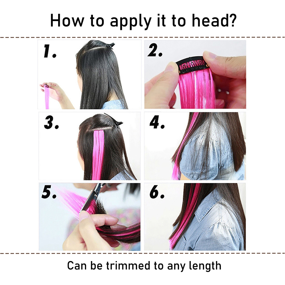 5 unids/set 18 pulgadas Clip de colores en extensiones de cabello largo rizado sintético resaltado postizos coloridos pelo de rayas para mujeres