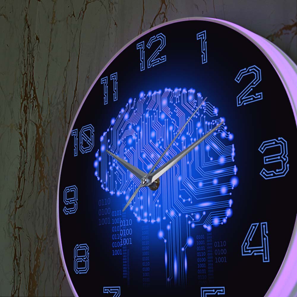 Horloge murale à Code binaire pour Geeks, horloge murale à mouvement silencieux, décoration de bureau, société, Circuit imprimé