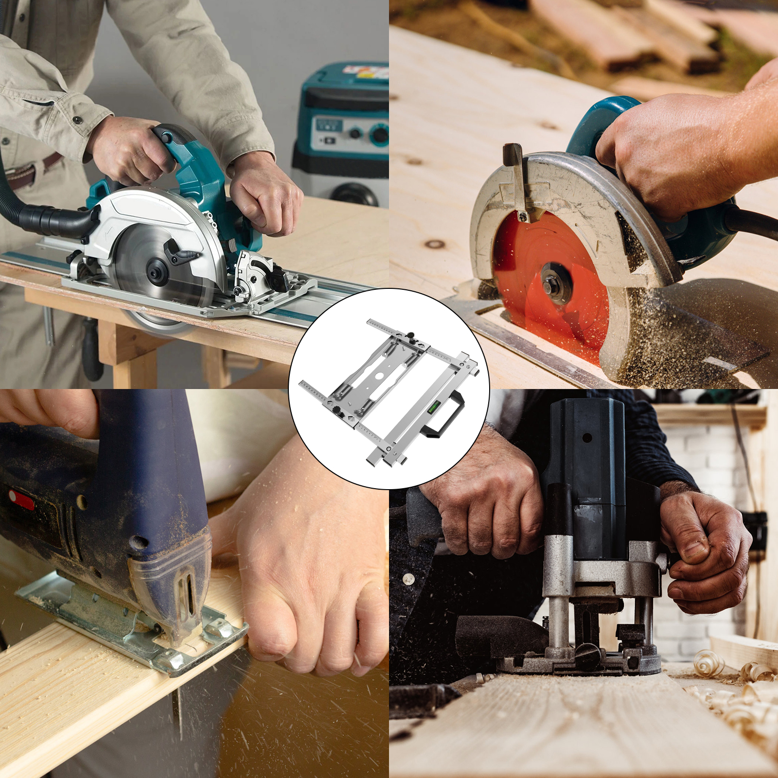 Electricity Woodworking Cutting Machine Edge Guide Adjustable Board Circular Saw Holder Cutting Rail Milling Quick Positioning