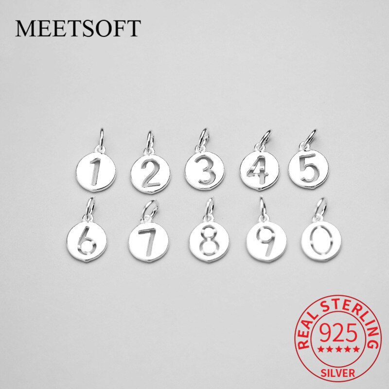 Meetsoft Sekretariat 925 Sterling silber digitale runde karte diy herstellung finden handgefertigte halskette dekoration Armbinde accessoires