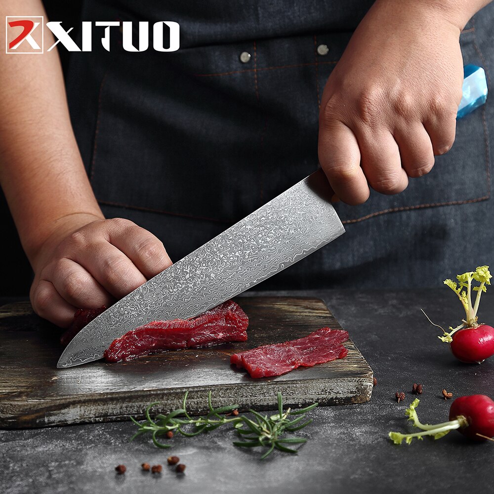 XITUO Kitchen Chef Knife Damascus Knife Set Japanese Knife Damascus Steel VG10 Santoku Paring Knives Cooking Tool